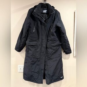 🔥Lands' End Black Long Coat Women’s Size M Like New🔥